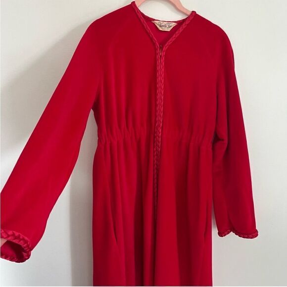 Vintage Vanity Fair Velour Maxi Ruby Dressing Gown Niightgown - Picture 4 of 11